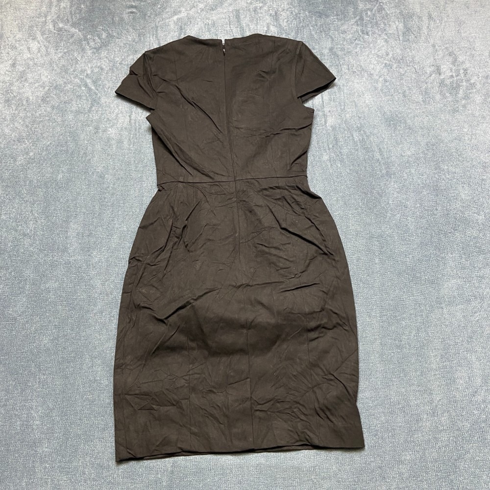 Banana Republic Sheath Dress Womens 2P Black Stretch Square Neck Cap Sleeve